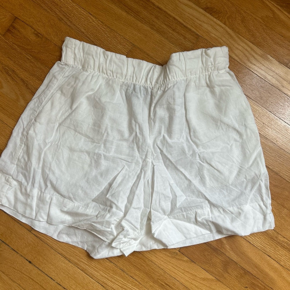 Linen paper bag ivory shorts